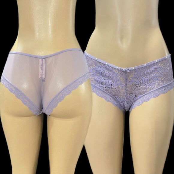 Victorias Secret Very Sexy Sheer Mesh and lace Cheeky Panty Lavender Xlarge - Picture 1 of 7